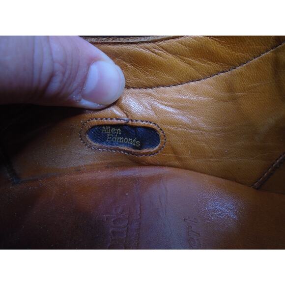 Allen Edmonds Shoes Mens 11 D Wilbert Brown Leather Derby Oxford Made in USA - Picture 7 of 11